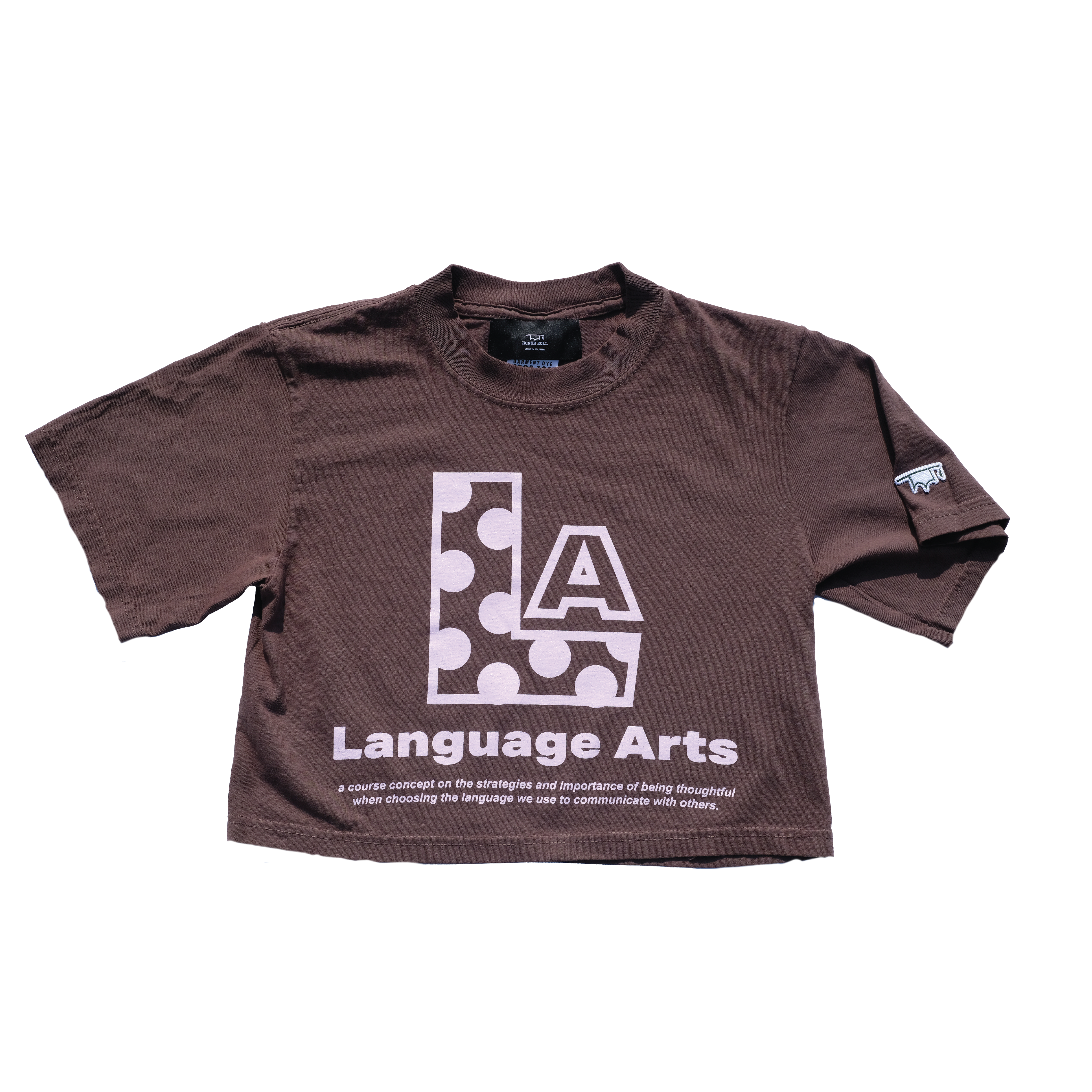 Language Arts Crop Tee - Mocha & Lilac